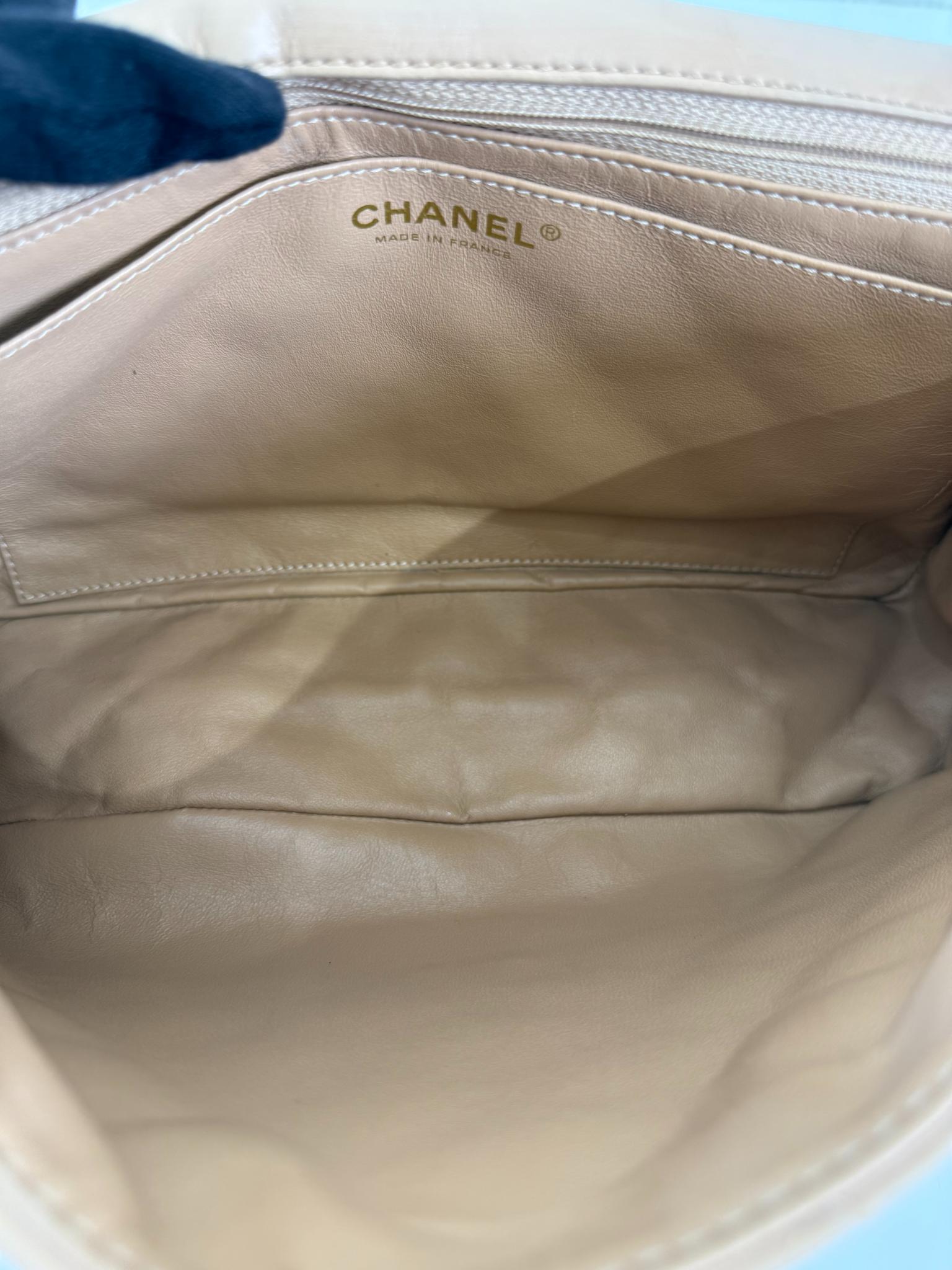 Chanel Jumbo Classic Single Flap Beige Nappa Lambskin Leather