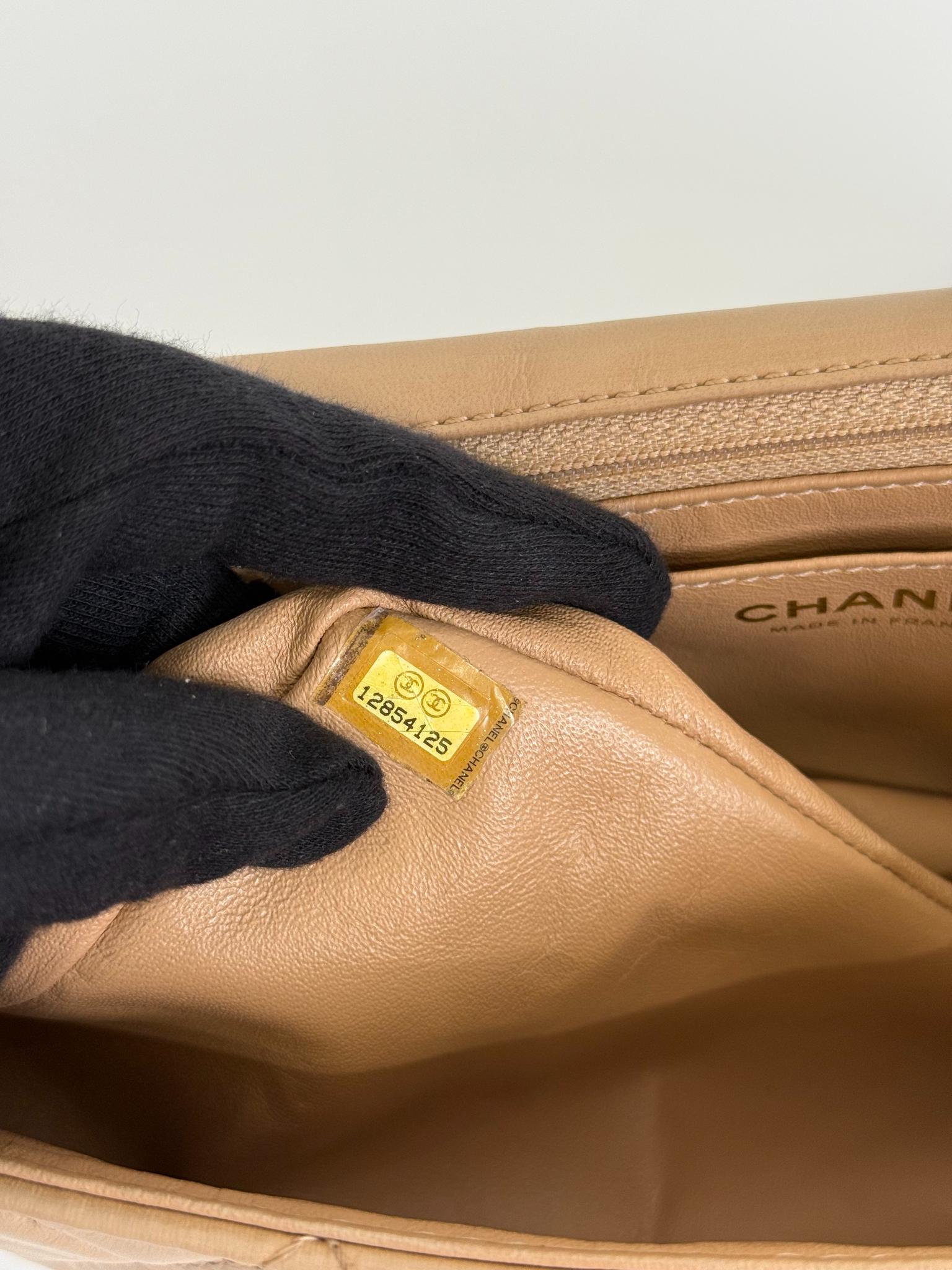 Chanel Jumbo Classic Single Flap Beige Nappa Lambskin Leather