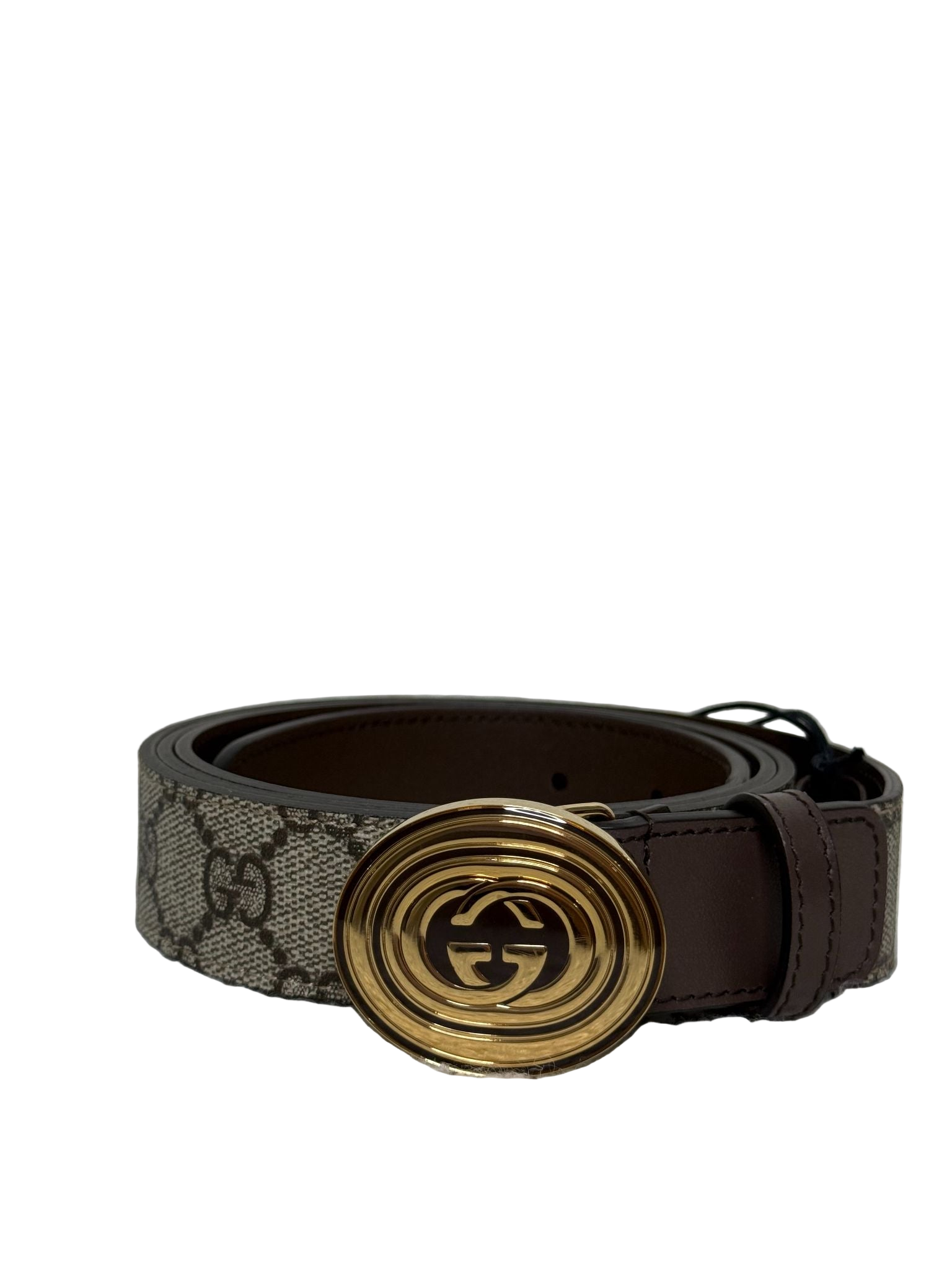 Gucci GG Supreme Oval Buckle Belt