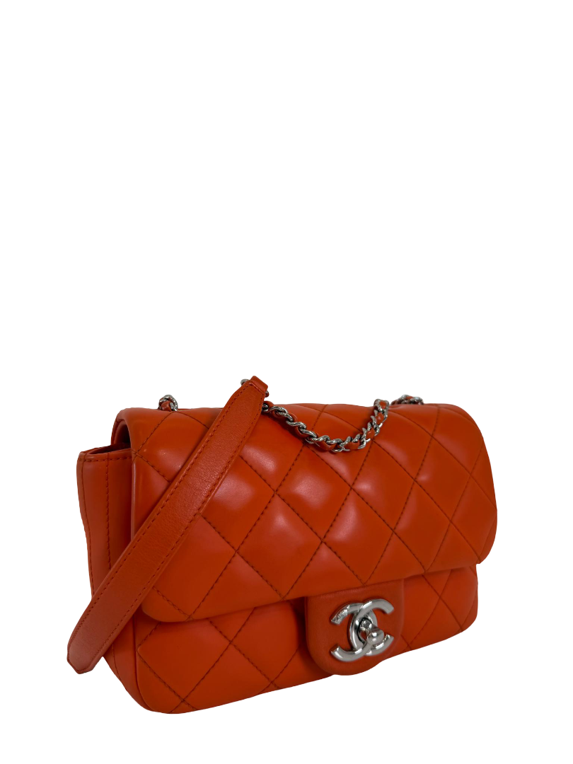 Chanel Paris-Seoul Small Coco Rain Dark Orange Rubber Flap Bag