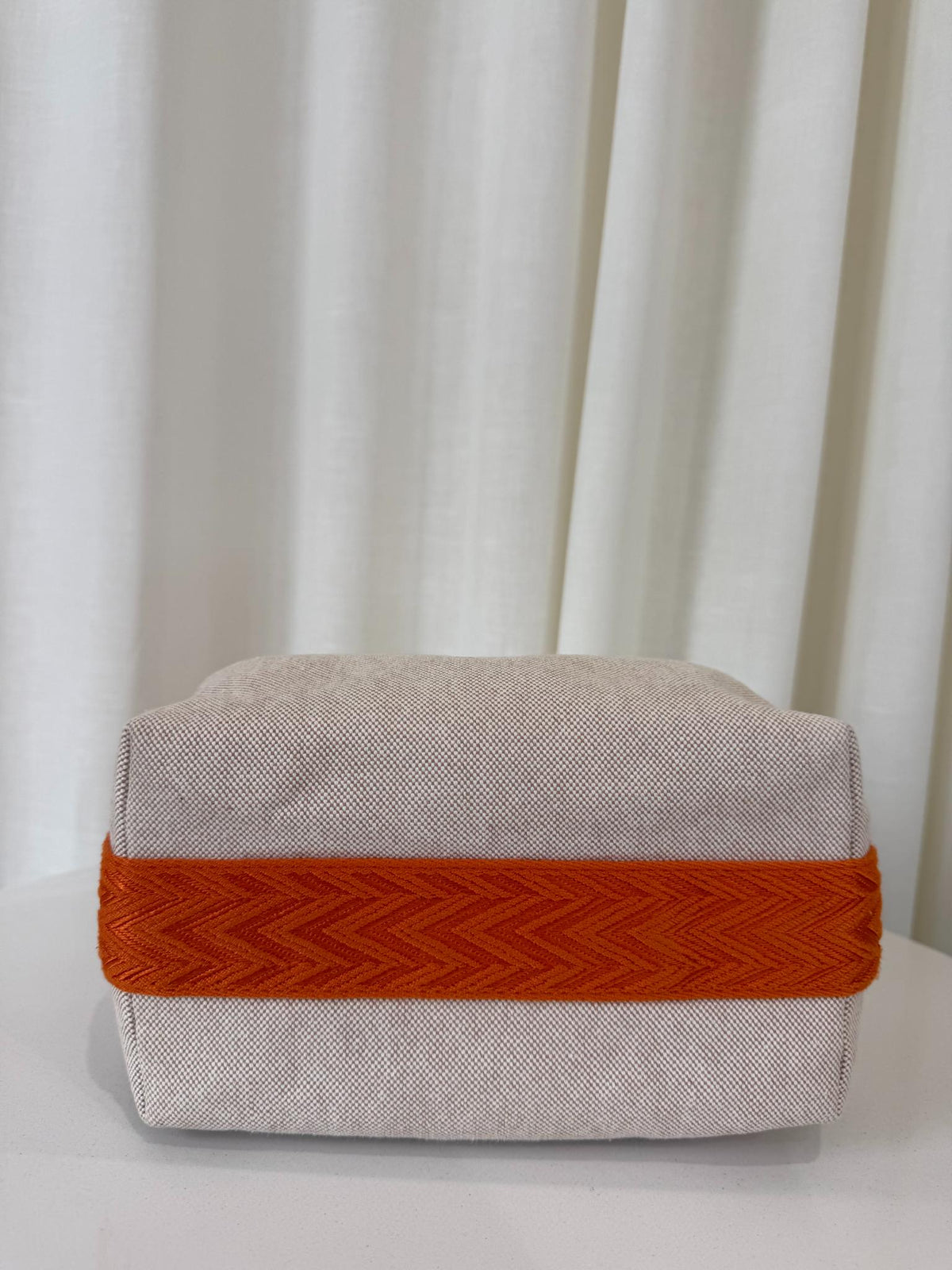 Hermès Bride-a-Brac Beige/Orange Canvas Pouch