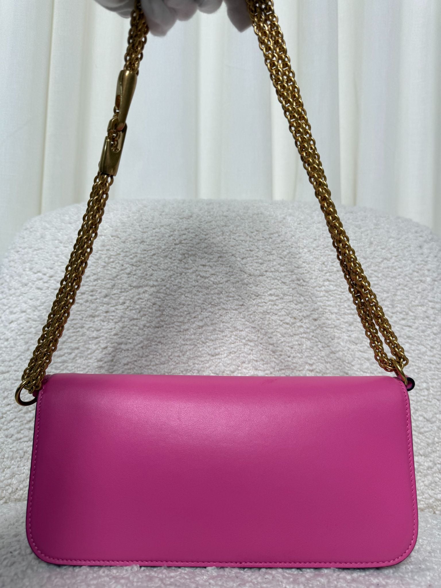 Valentino Garavani Locò Pink Calfskin Vlogo Signature Shoulder Bag