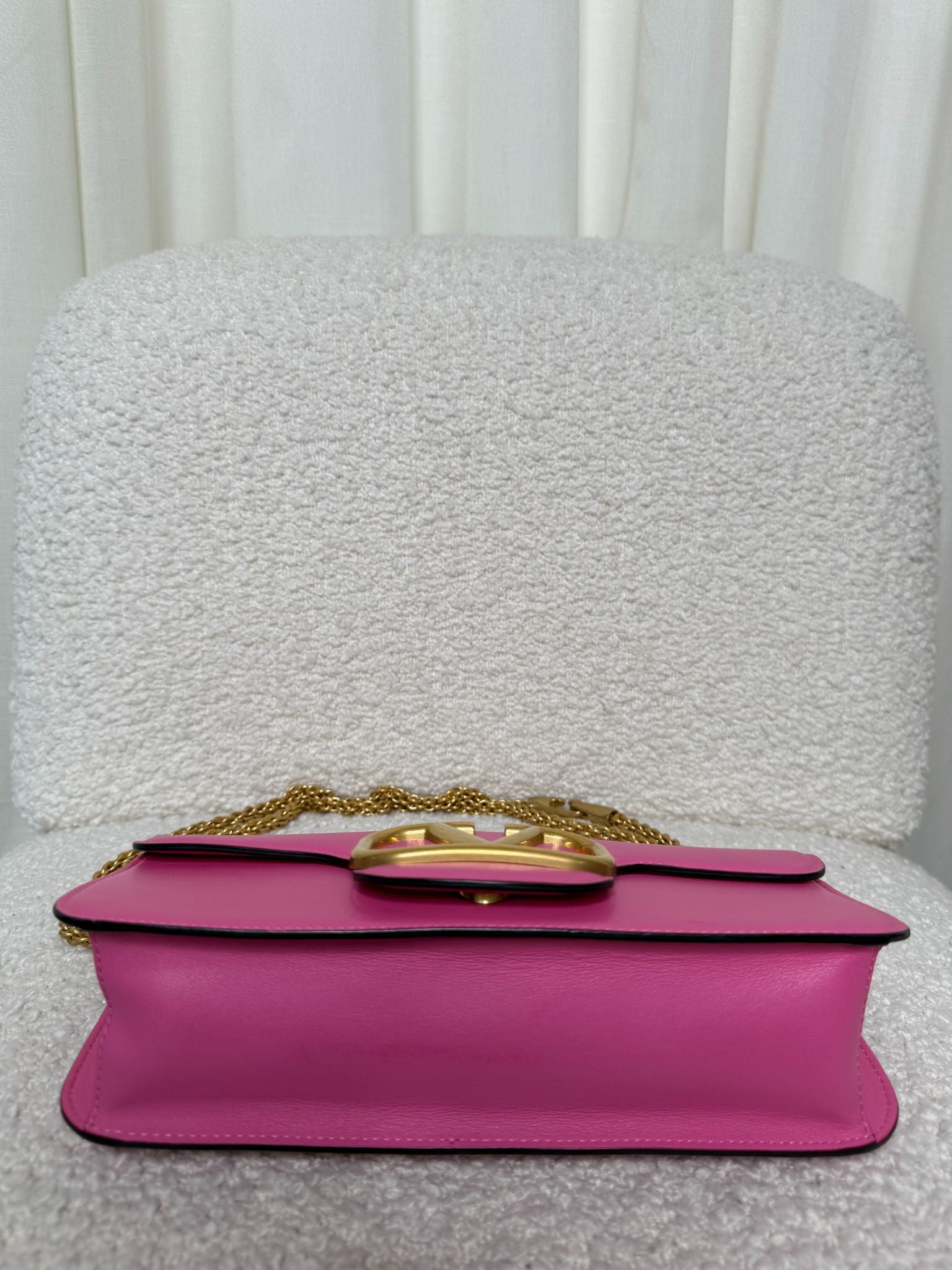 Valentino Garavani Locò Pink Calfskin Vlogo Signature Shoulder Bag