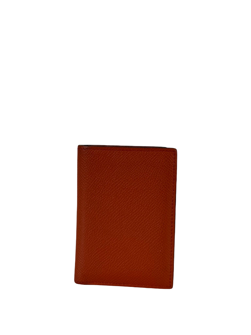 Hermès Calvi Duo Compact Card Holder Orange