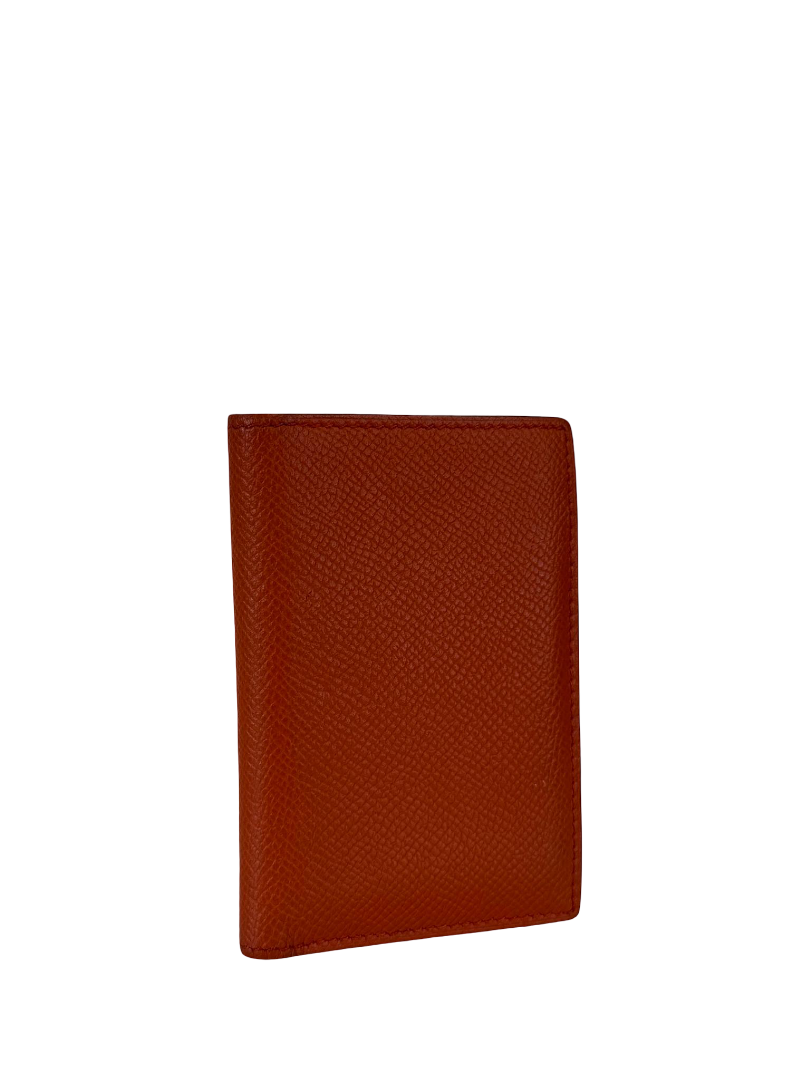 Hermès Calvi Duo Compact Card Holder Orange
