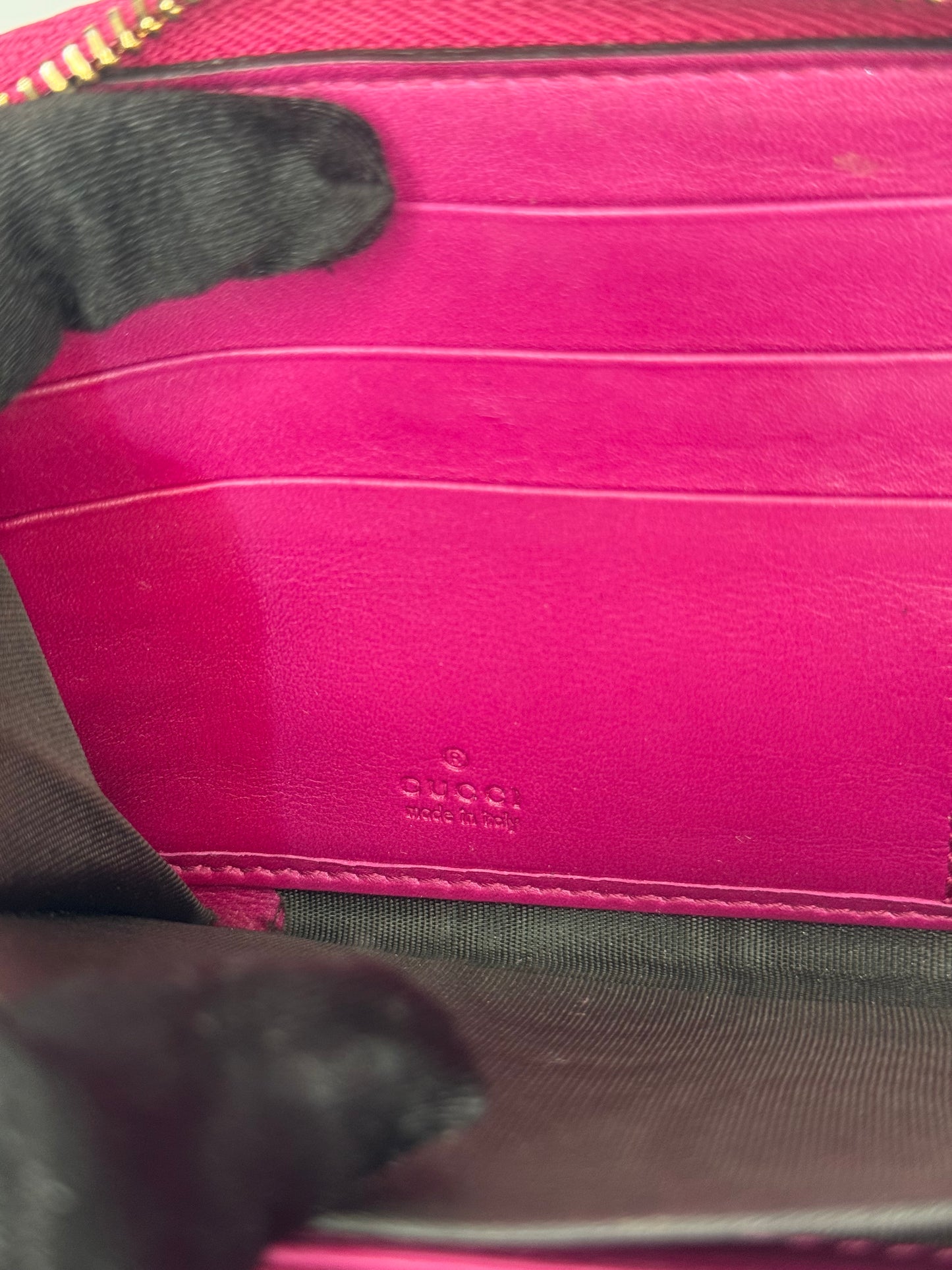 Gucci Fuchsia Microguccissima Nice Long Wallet