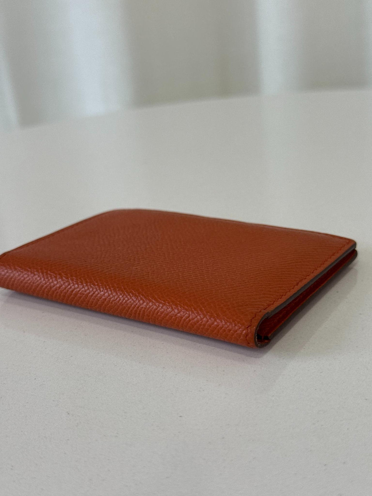Hermès Calvi Duo Compact Card Holder Orange