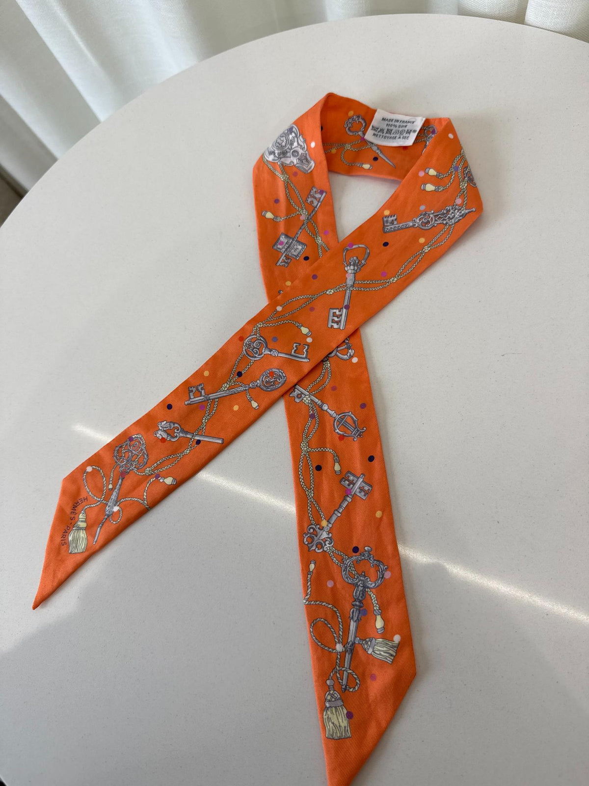 Hermès Les Clés à Pois Twilly Orange