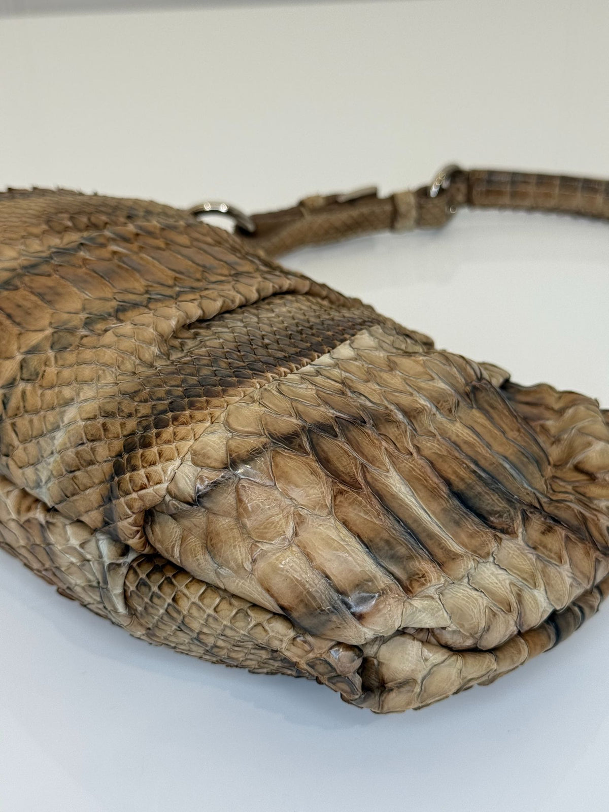 Prada Vintage Brown Python Leather Shoulder Bag