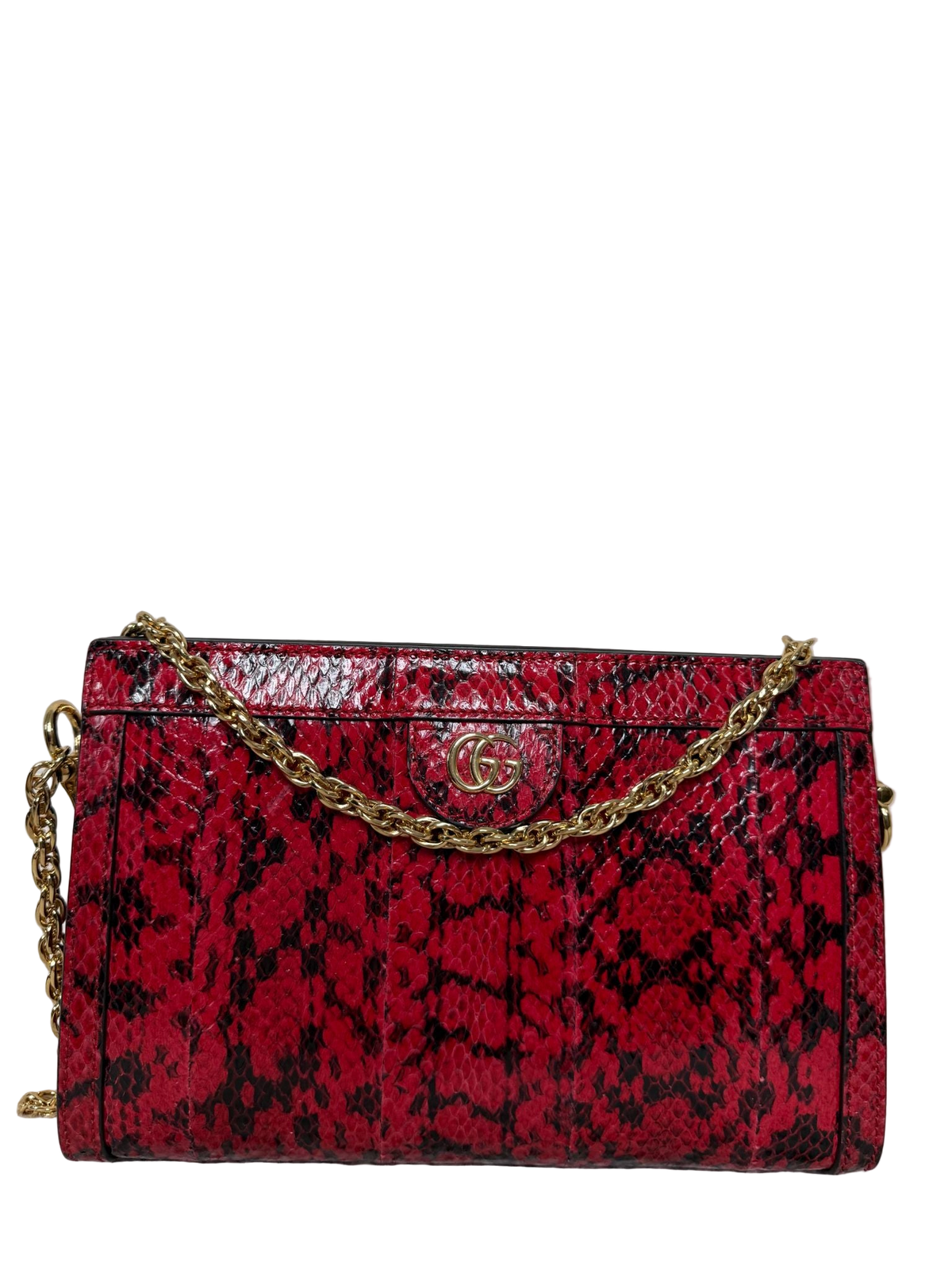 Gucci Small Red Python Leather Ophidia Chain Bag