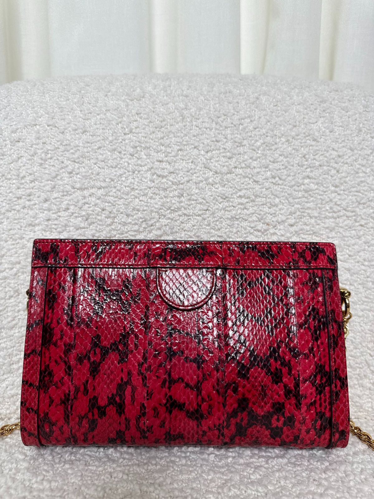 Gucci Small Red Python Leather Ophidia Chain Bag
