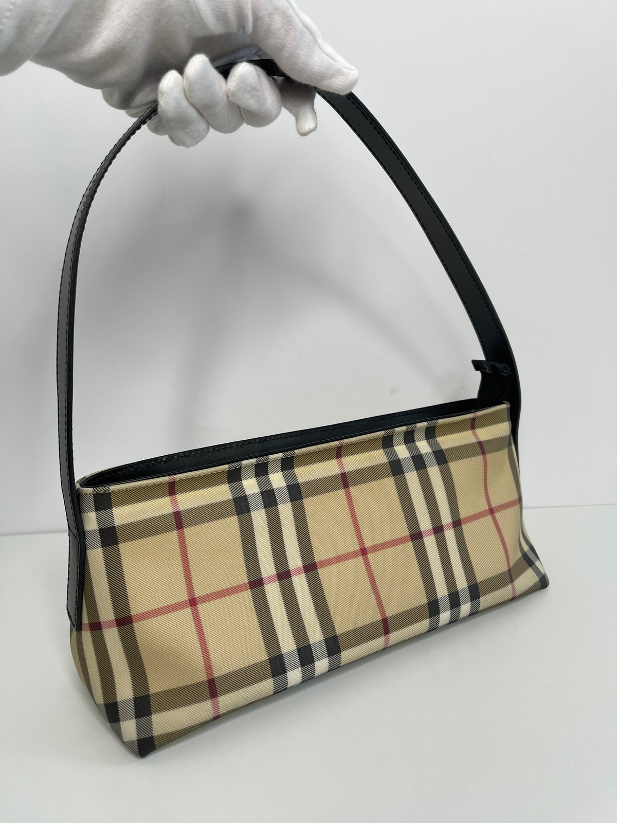 Burberry Nova Plaid PVC Leather Bag