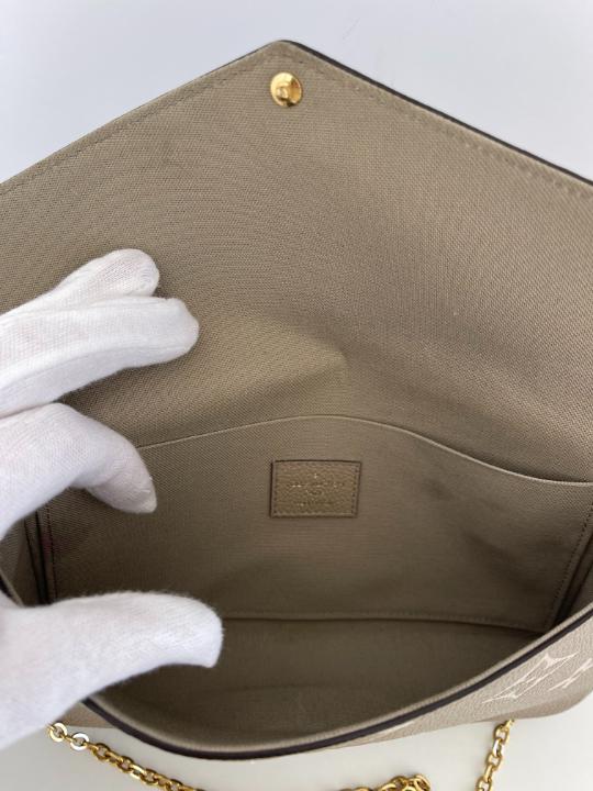 Louis Vuitton Félicie Pochette Monogram Empreinte Leather Crème