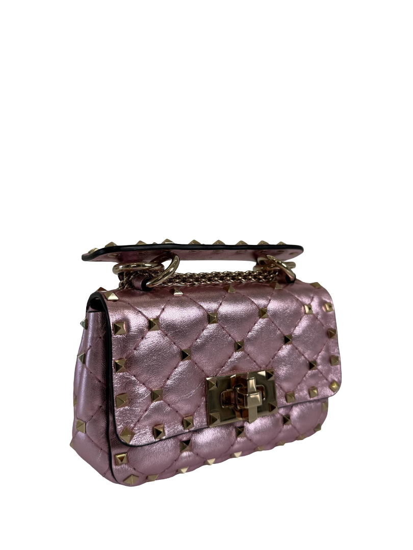 Valentino Garavani Rockstud Spike Micro Bag Metallic Pink