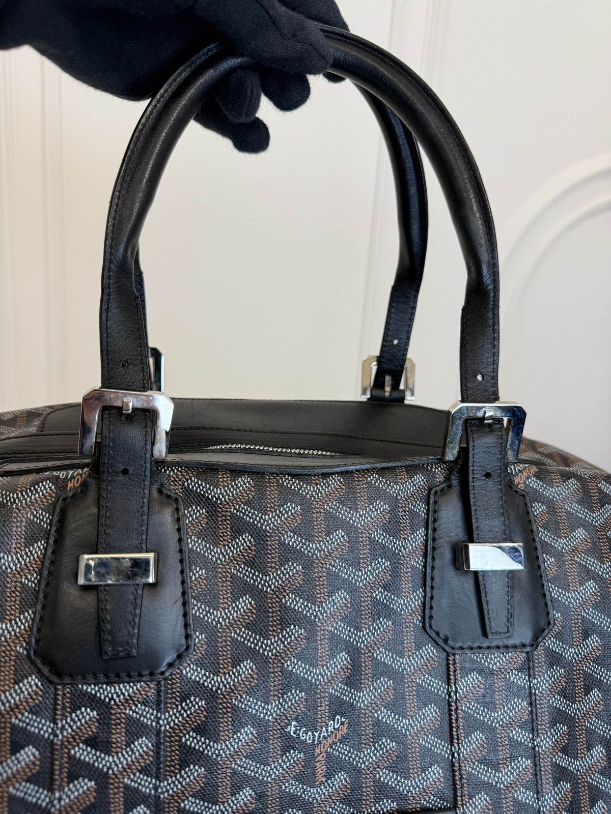 Goyard Goyardine Canvas Black Boeing 45 Duffle Bag