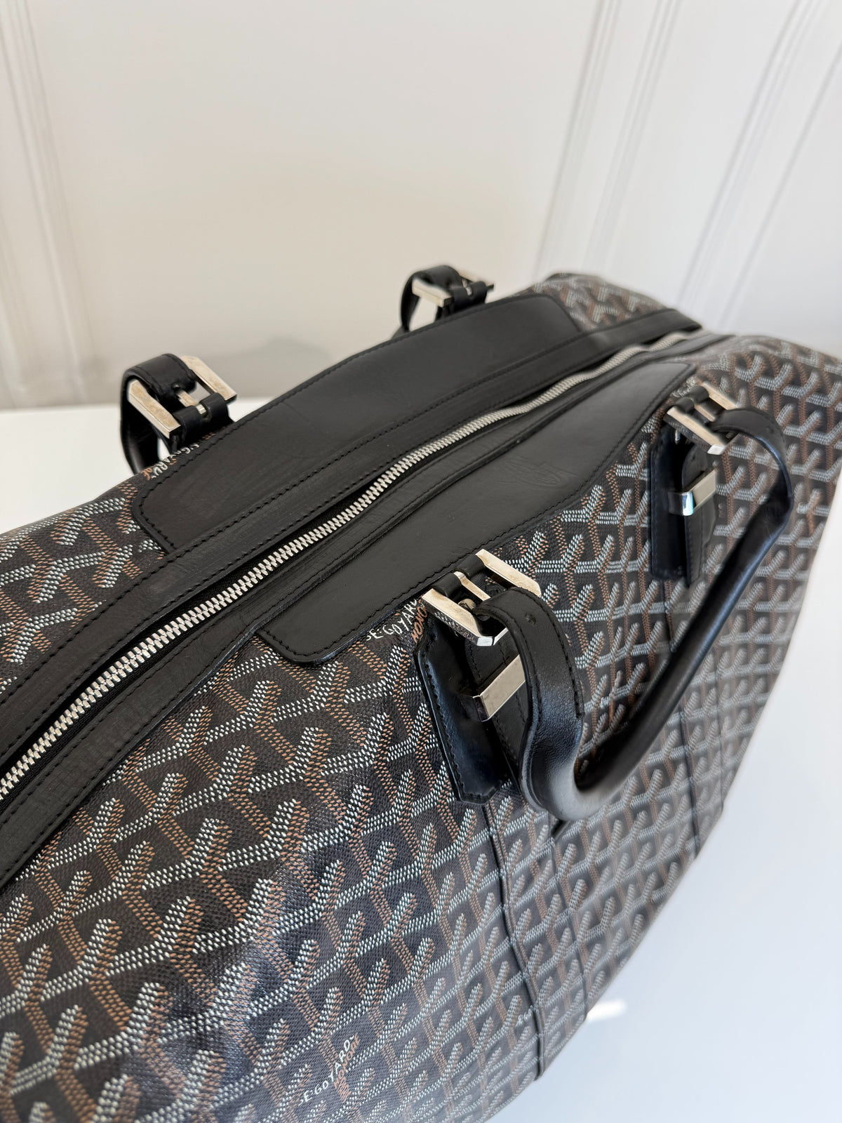 Goyard Goyardine Canvas Black Boeing 45 Duffle Bag
