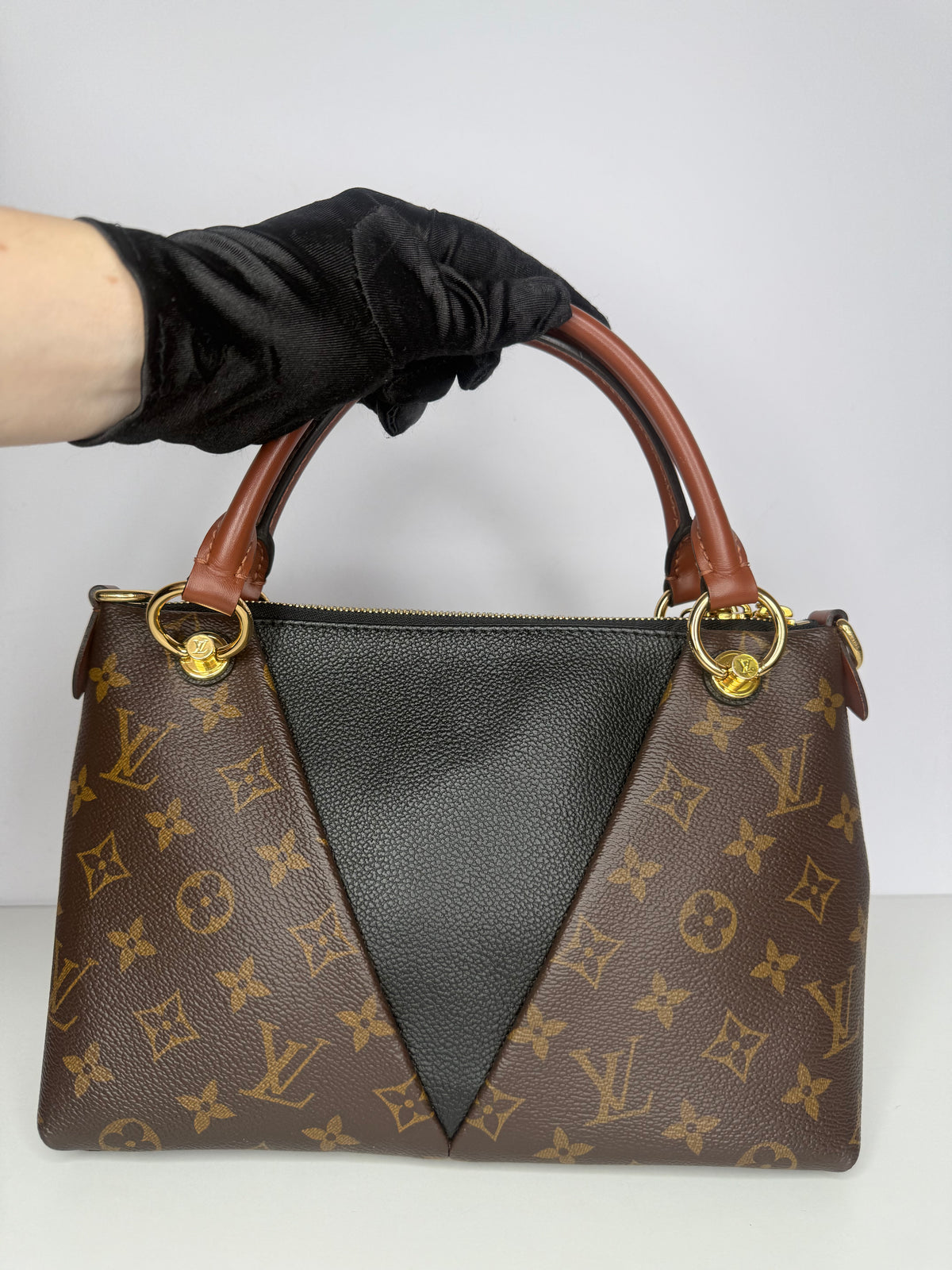 Louis Vuitton V Tote BB Monogram Canvas and Leather