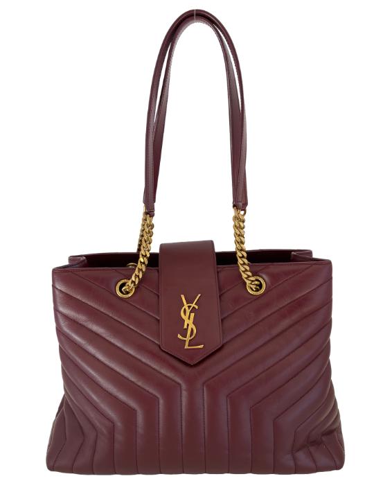 Saint Laurent "LouLou" Large Burgundy Shopping Tote