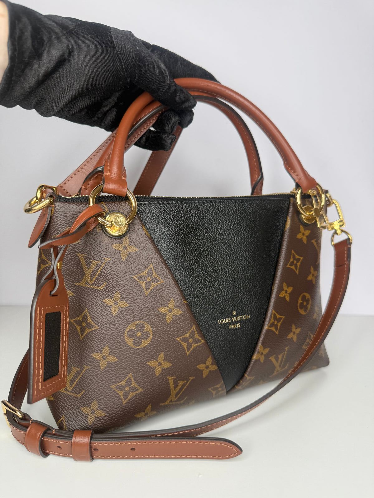 Louis Vuitton V Tote BB Monogram Canvas and Leather