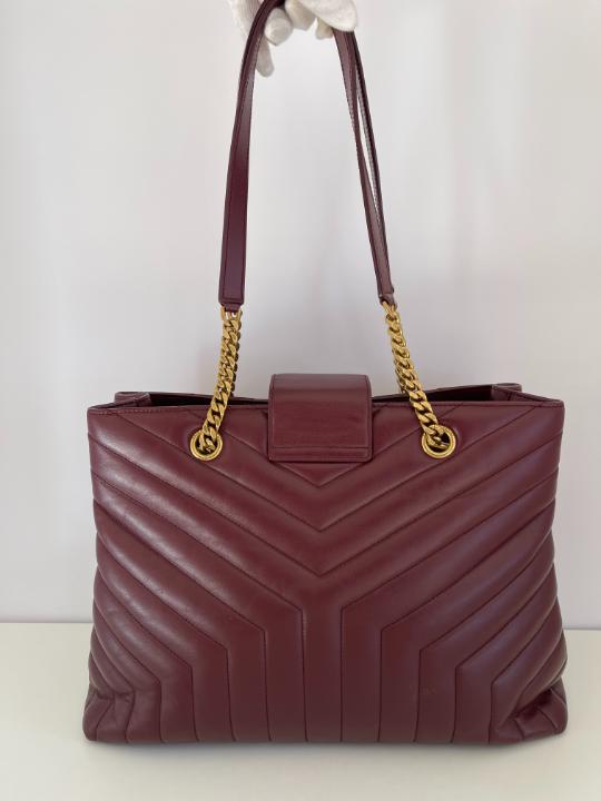Saint Laurent "LouLou" Large Burgundy Shopping Tote