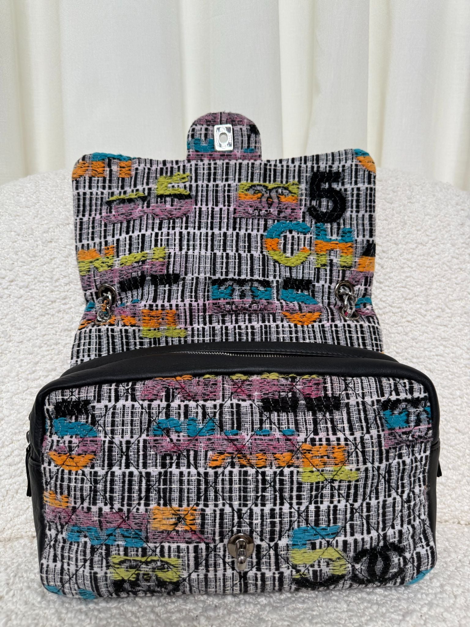 Chanel No.5 Easy Fantasy Quilted Multicolor Tweed Medium Flap Bag