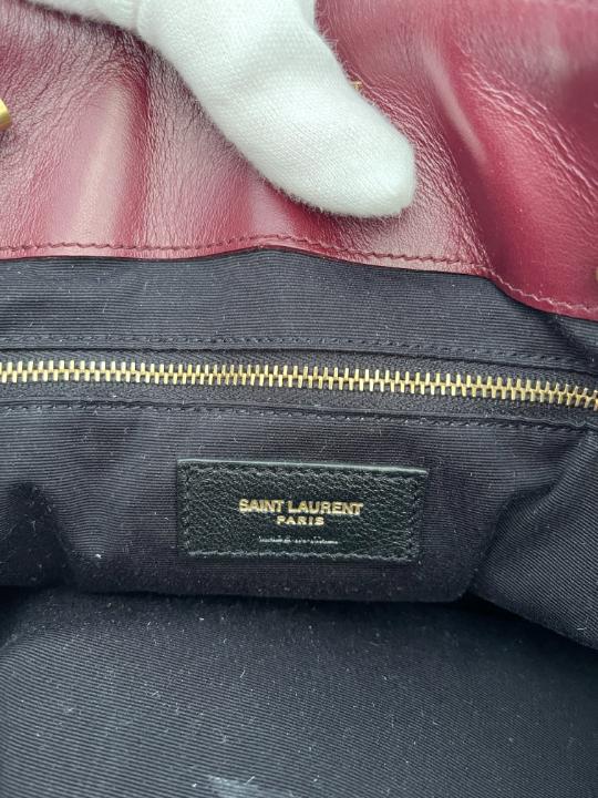 Saint Laurent "LouLou" Large Burgundy Shopping Tote