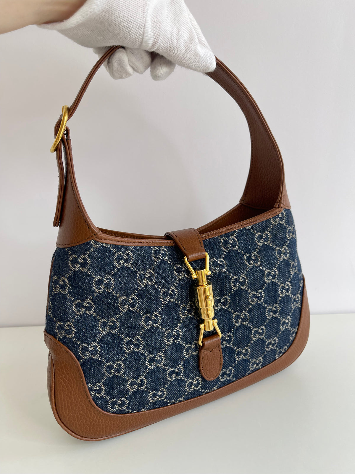 Gucci Jackie 1961 Small Shoulder Bag GG Denim