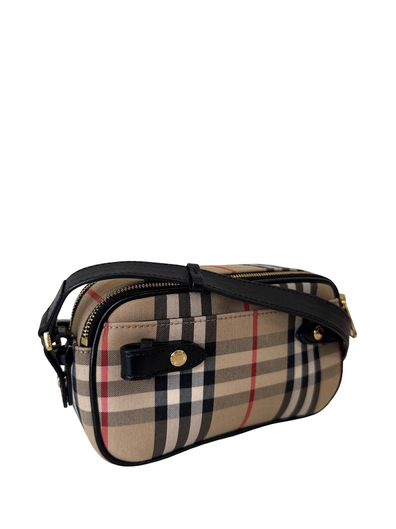 Burberry Vintage Check and Leather Camera Bag