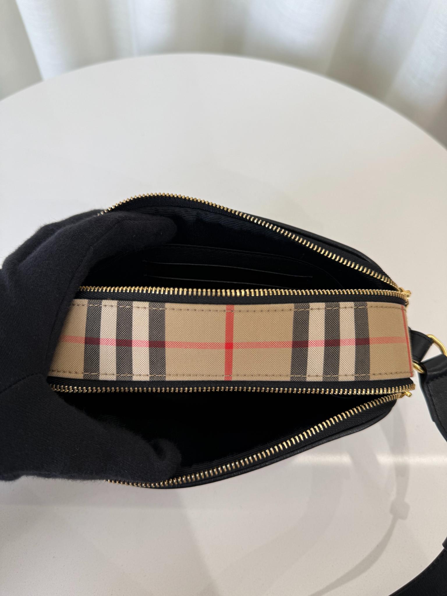 Burberry Vintage Check and Leather Camera Bag