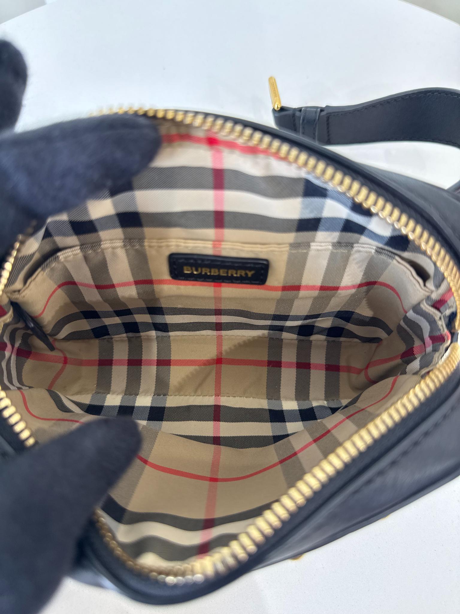 Burberry Beige/Black Nova Check Canvas and Leather Studded Elise Belt Bag