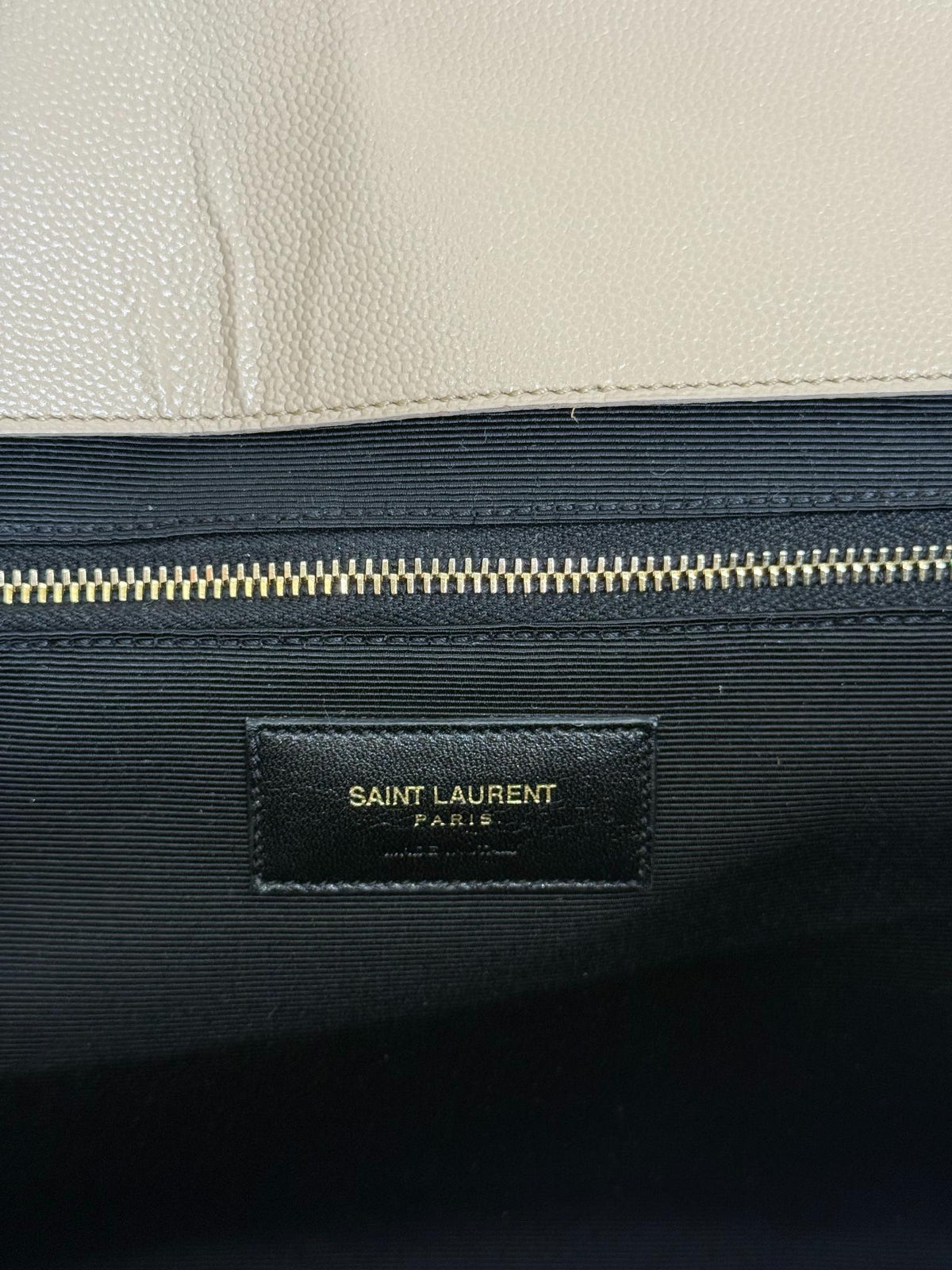 Saint Laurent Beige Grain De Poudre Large Envelope Bag