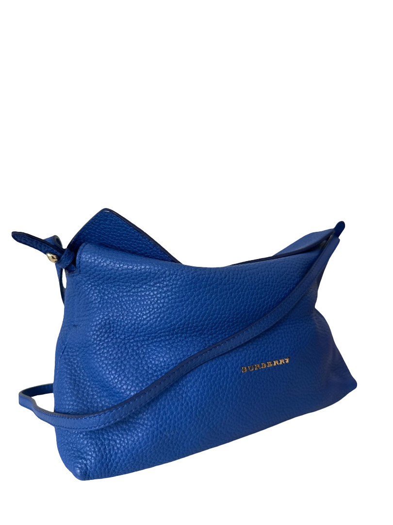 Burberry Small Leah Blue Grained Leather Crossbody Bag