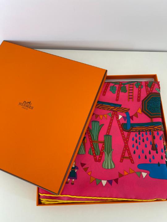 Hermès Le Potager Silk Scarf 90