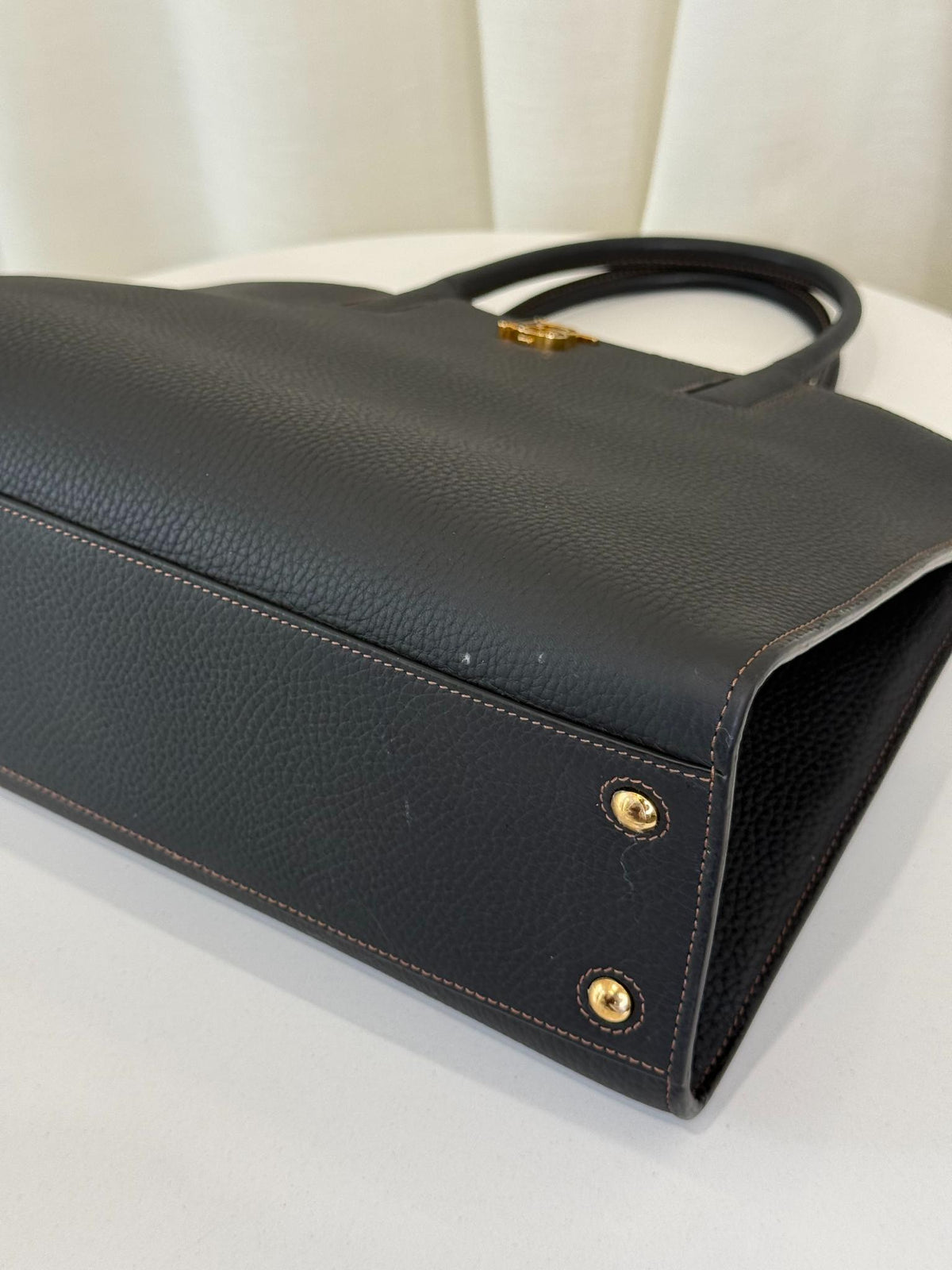 Burberry Black Grainy Leather Medium Frances Bag