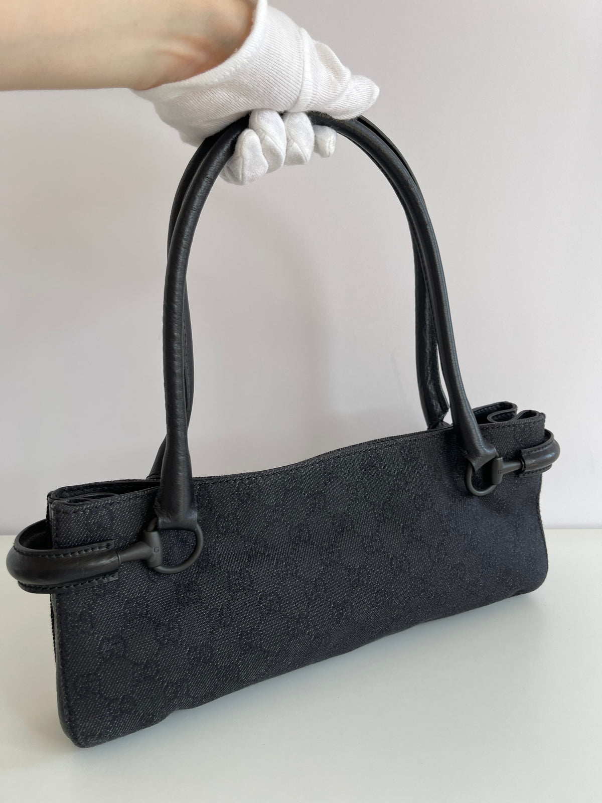 Gucci Black GG Canvas Jacquard Baguette