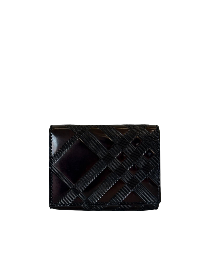 Burberry Black Embossed Check Bifold Cardholder