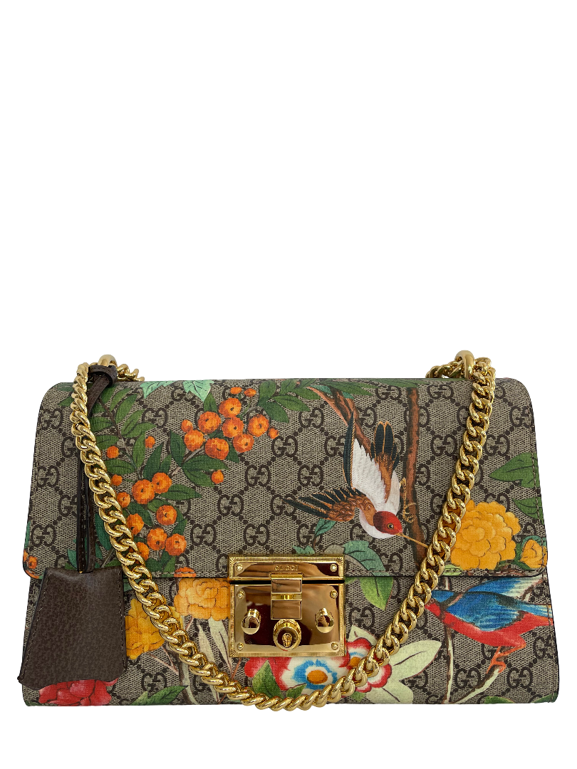 Gucci Padlock GG Supreme Tian Shoulder Bag Medium