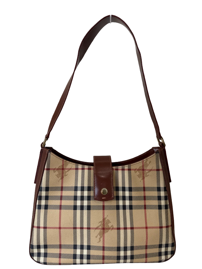 Burberry Beige/Brown House Check PVC Shoulder Bag