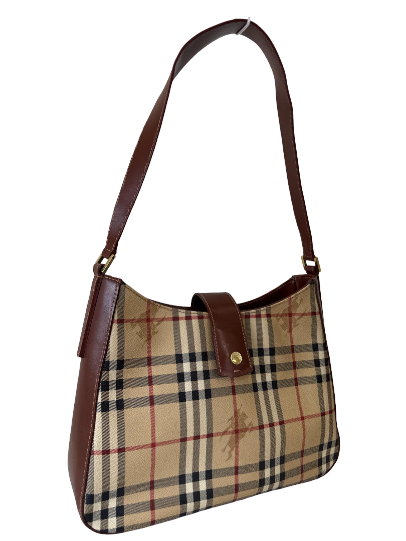 Burberry Beige/Brown House Check PVC Shoulder Bag