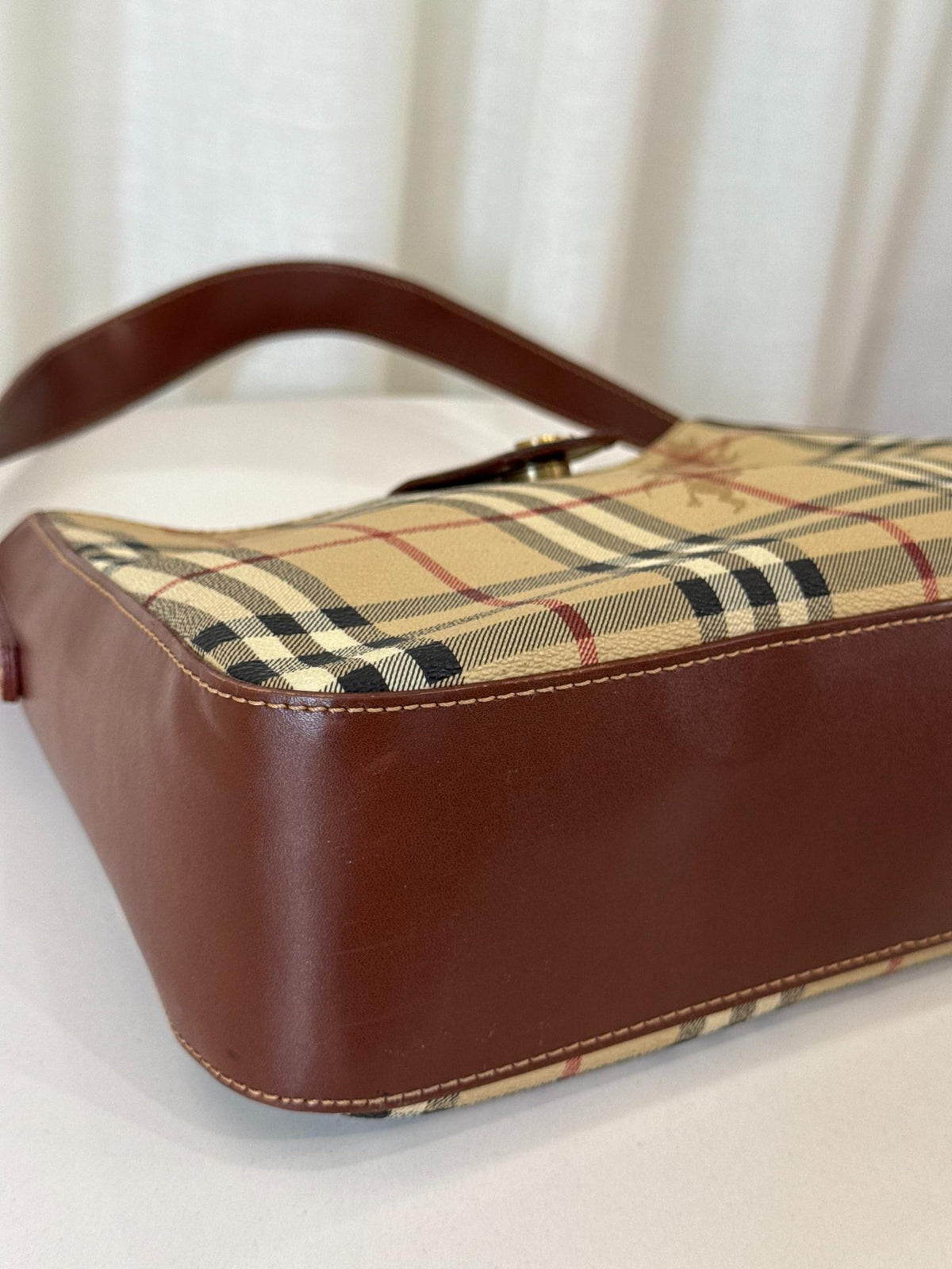Burberry Beige/Brown House Check PVC Shoulder Bag