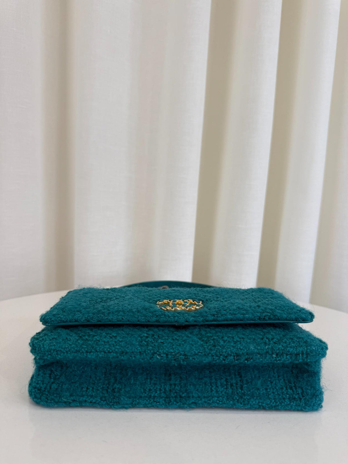 Chanel 19 Green Tweed Wallet On Chain