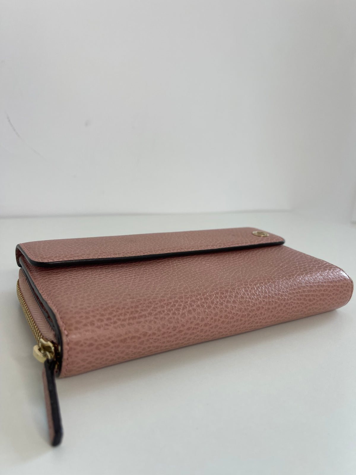 Gucci Interlocking G Pink Leather Long Wallet