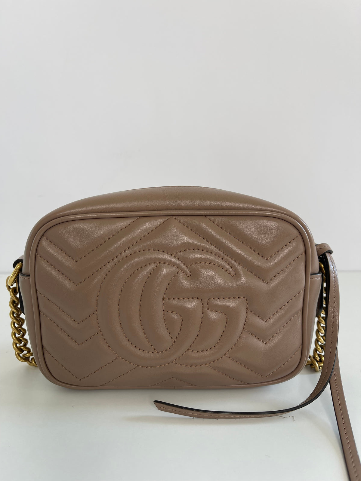 Gucci Mini GG Marmont Matelasse Crossbody Beige