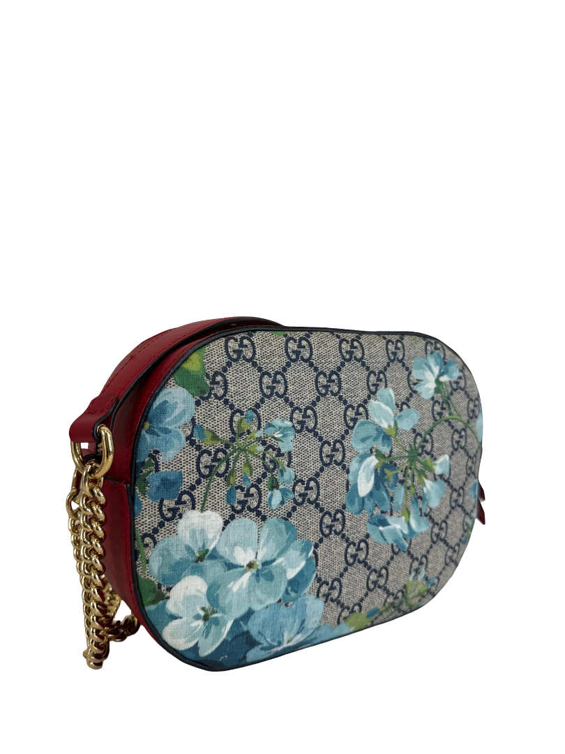 Gucci GG Supreme Monogram Blooms Mini Chain Strap Crossbody Bag