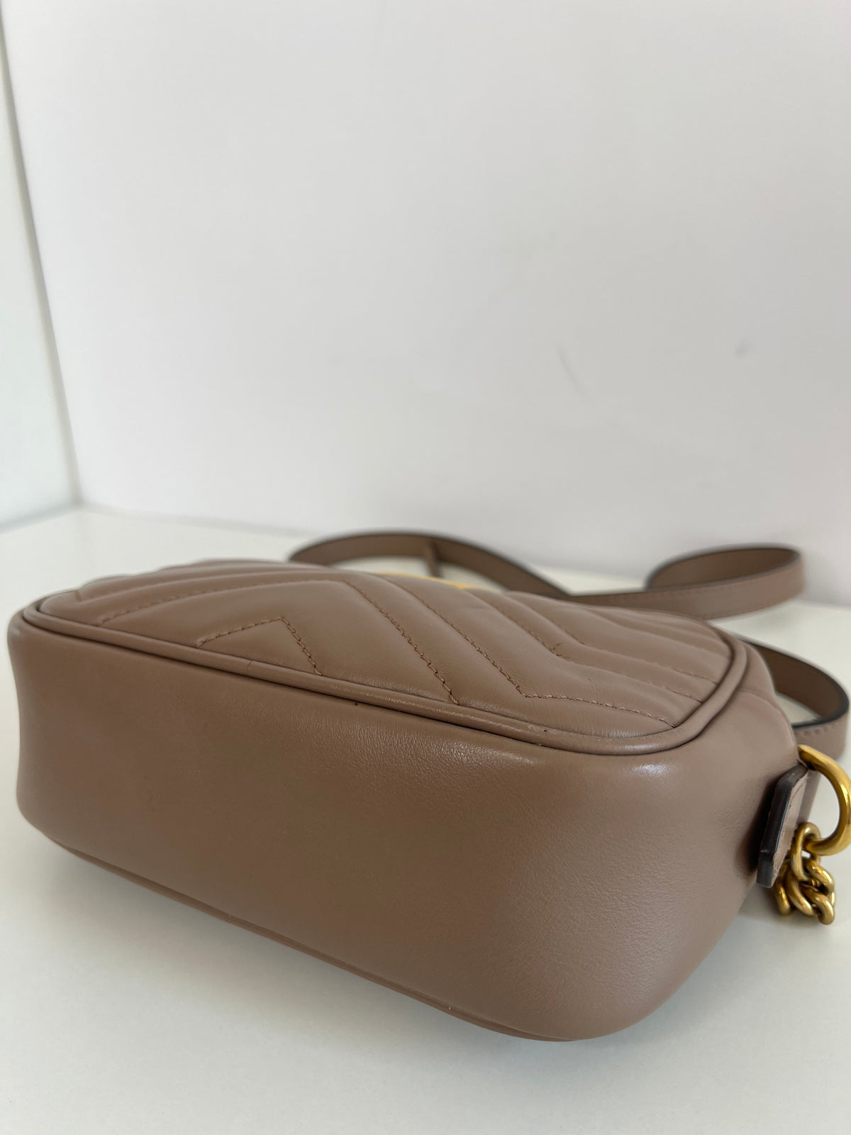 Gucci Mini GG Marmont Matelasse Crossbody Beige