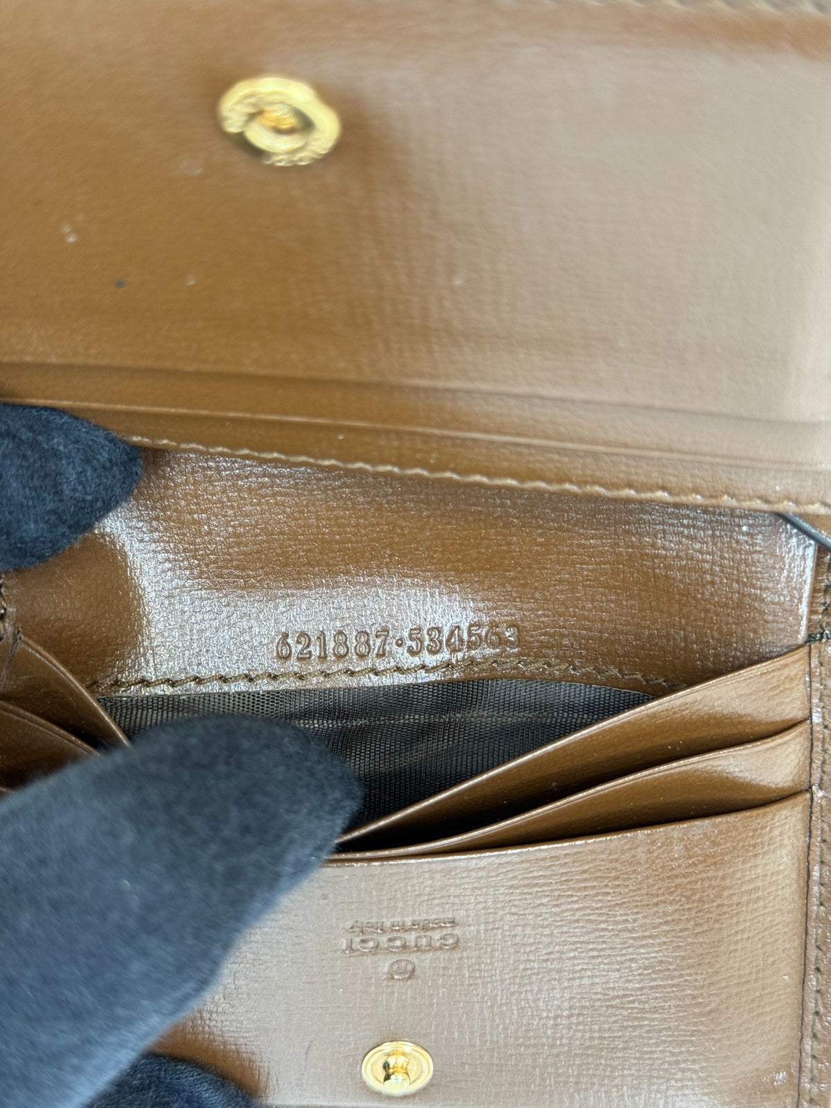 Gucci Horsebit 1955 GG Supreme Canvas and Brown Leather Small Wallet
