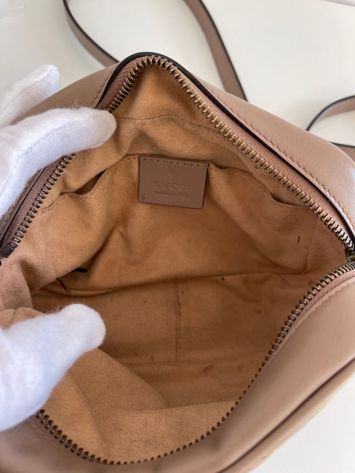 Gucci Mini GG Marmont Matelasse Crossbody Beige