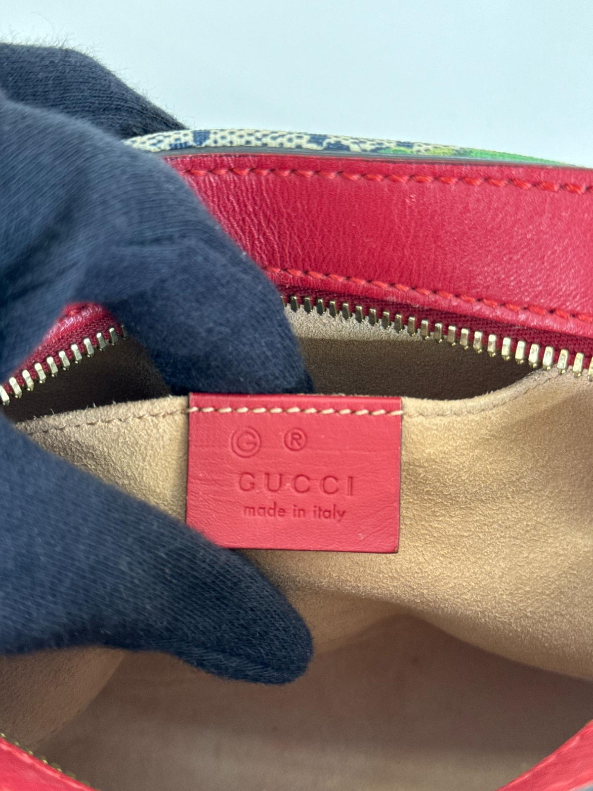 Gucci GG Supreme Monogram Blooms Mini Chain Strap Crossbody Bag