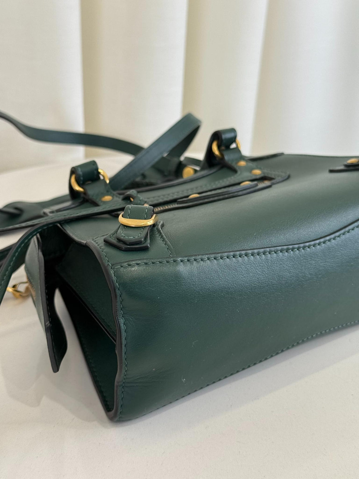 Balenciaga Neo Classic City Mini Green Leather Satchel Bag