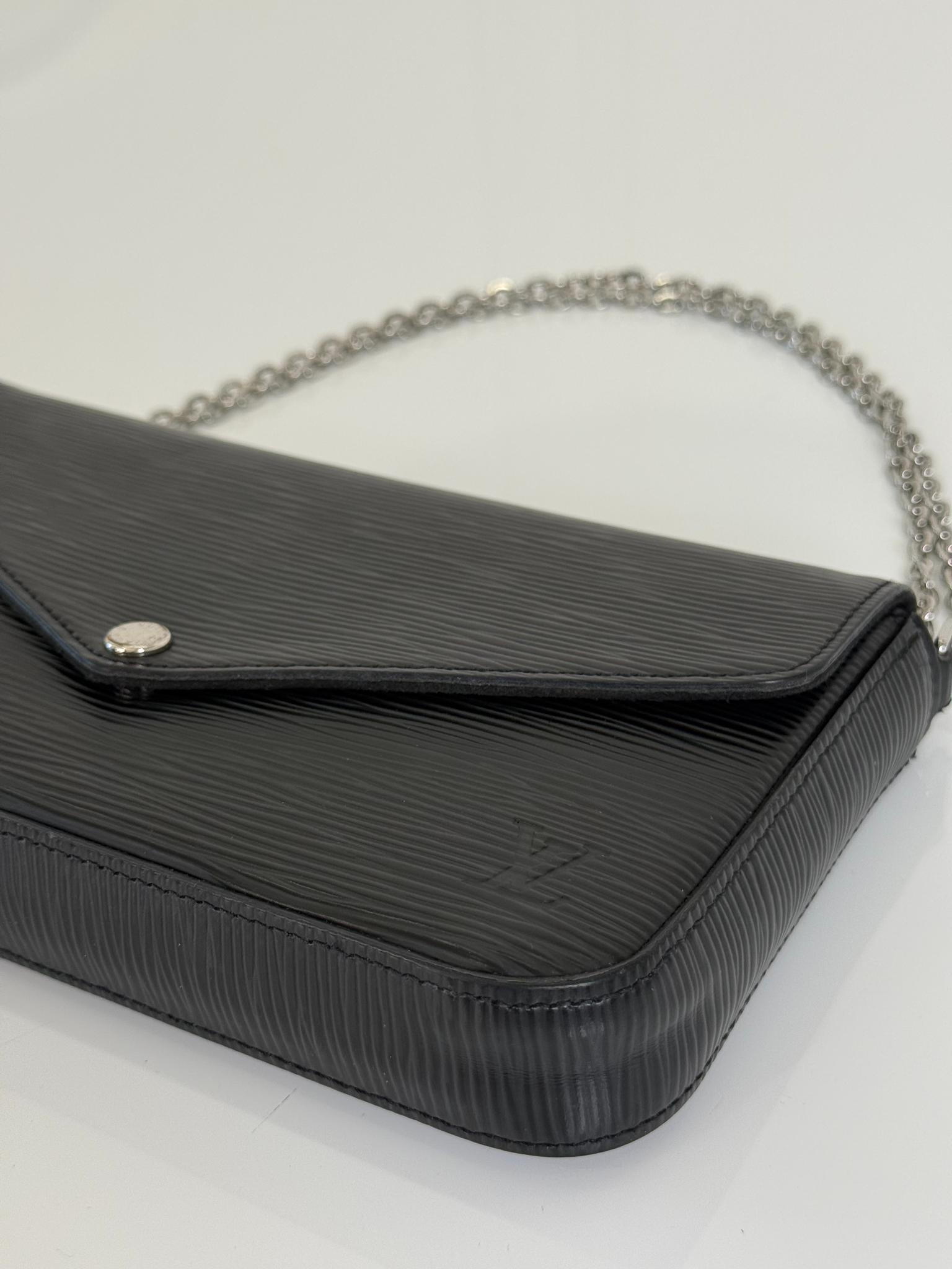 Louis Vuitton Pochette Félicie Black Epi Leather